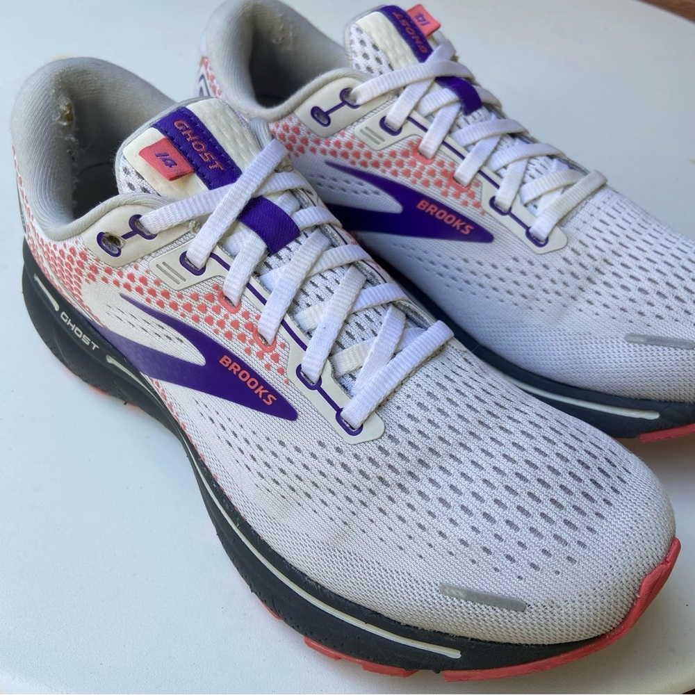 Brooks Ghost 14 White Purple Pink Running Shoes - Women’s Size 9